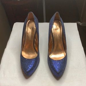 Blue sparkle women shoe